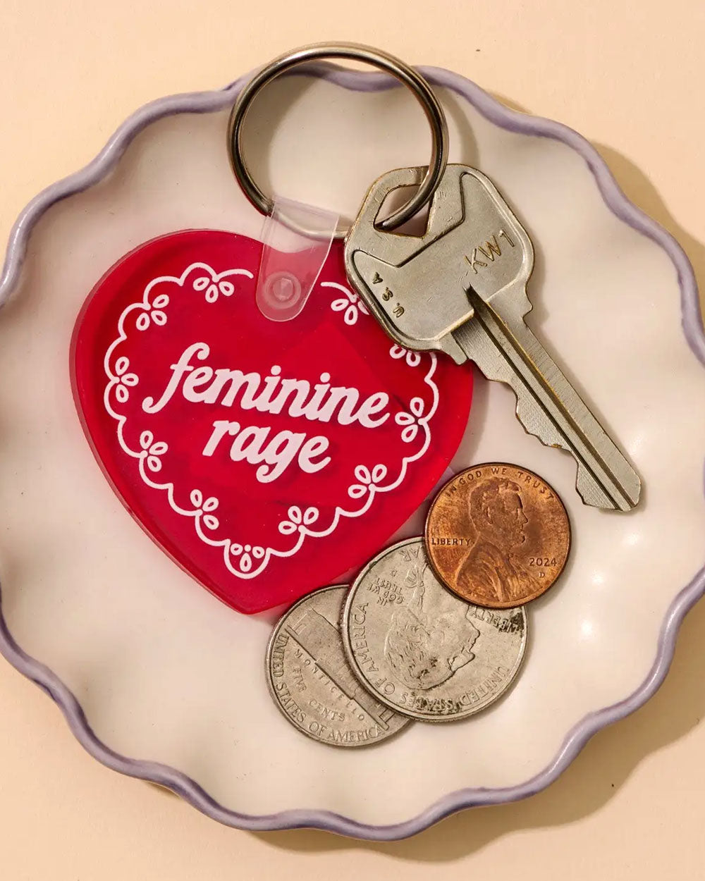 Feminine Rage Vinyl Keychain-And Here We Are-Strange Ways