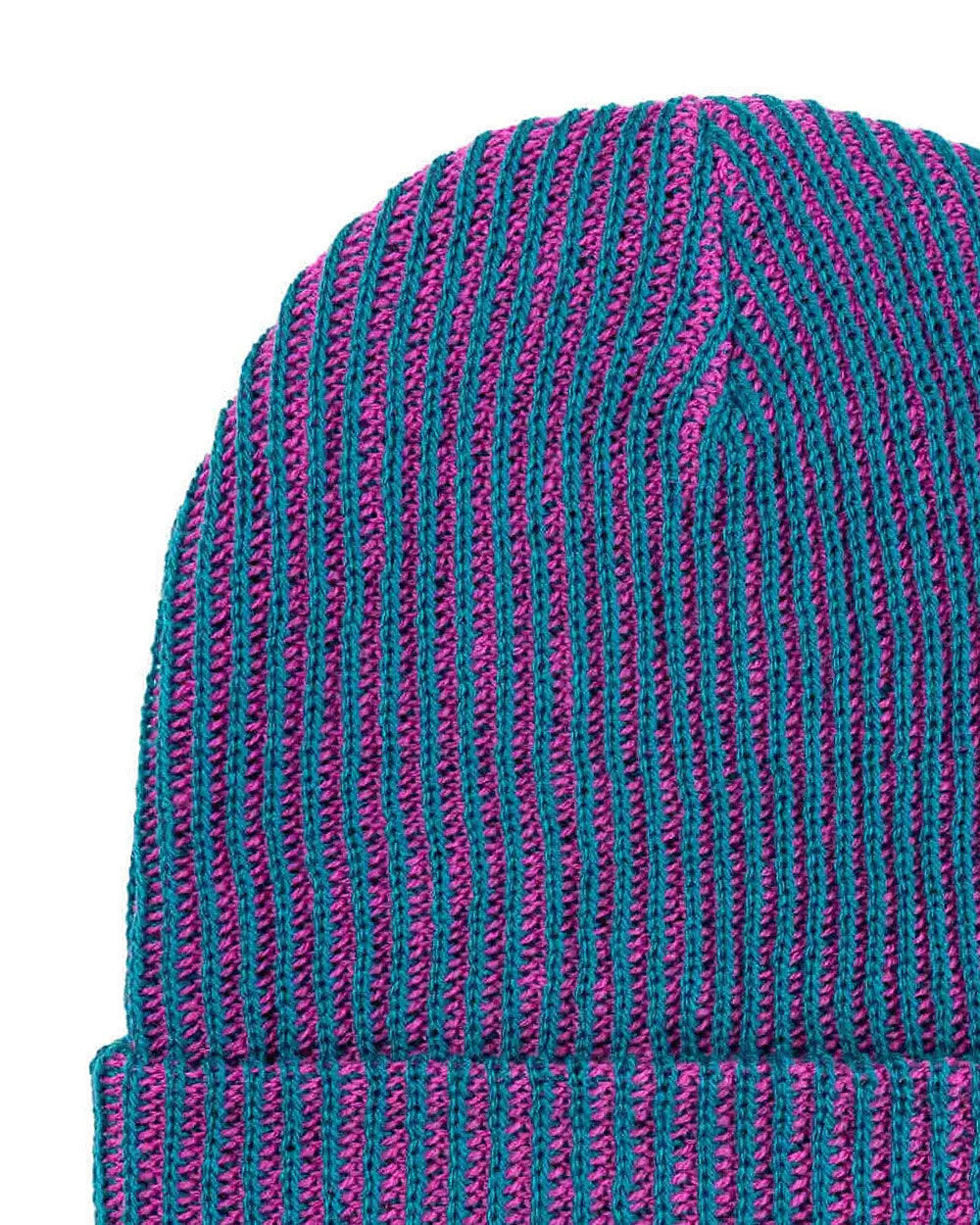 Two-Tone Knit Beanie - Blue/Pink-VERLOOP-Strange Ways