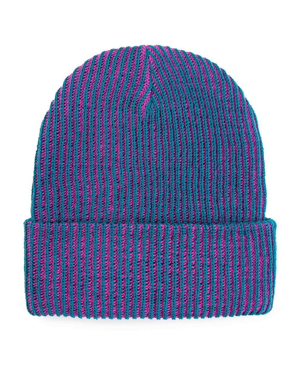 Two-Tone Knit Beanie - Blue/Pink-VERLOOP-Strange Ways