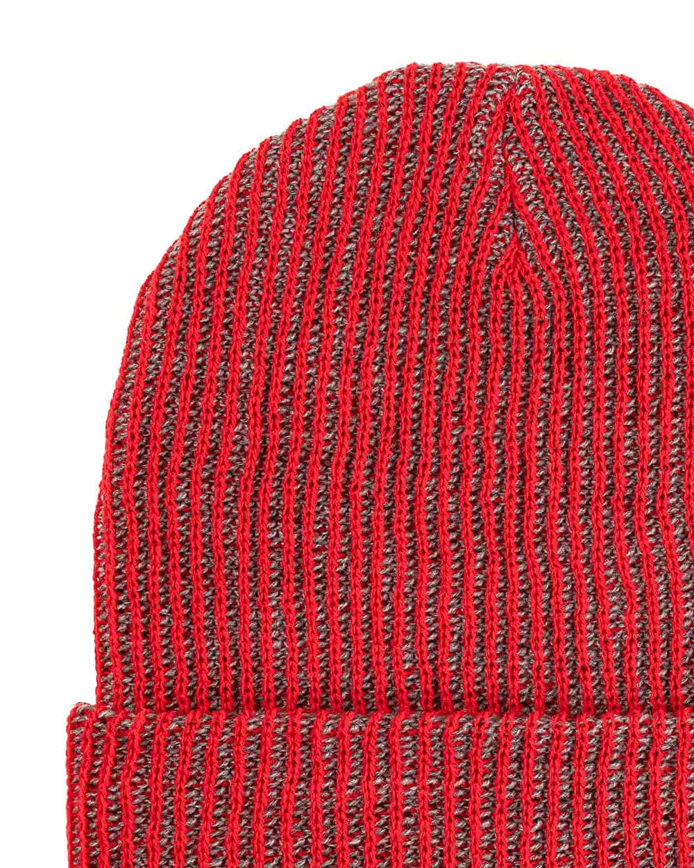 Two-Tone Knit Beanie - Red/Grey-VERLOOP-Strange Ways