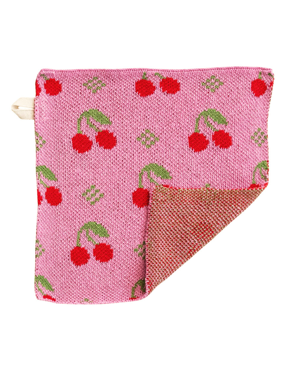 Knit Dish Cloth - Cherries-Creative Co-Op-Strange Ways