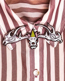 Partying Deer Skull Large Collar Pin-Kaitlin Ziesmer-Strange Ways