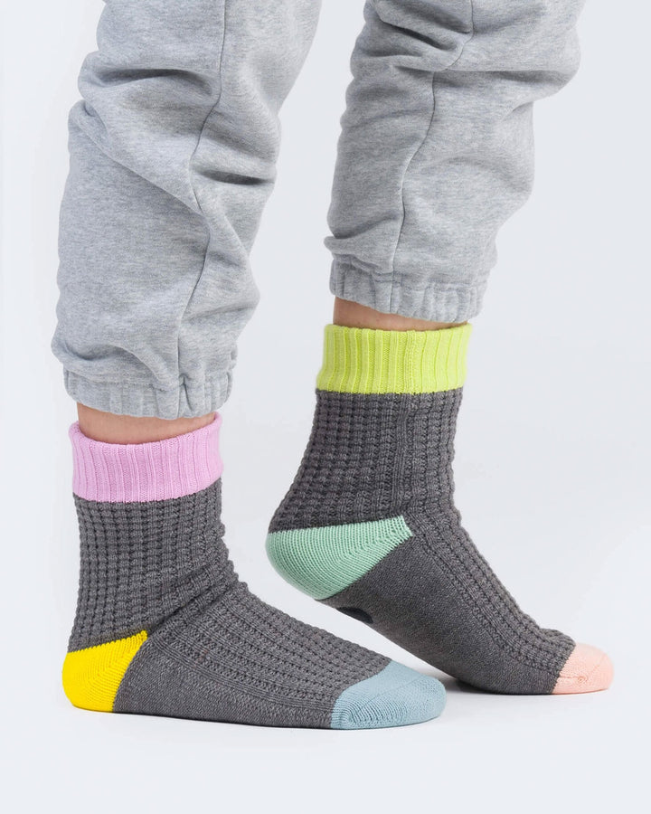 Colorblock Knit Unisex House Socks - Grey-VERLOOP-Strange Ways