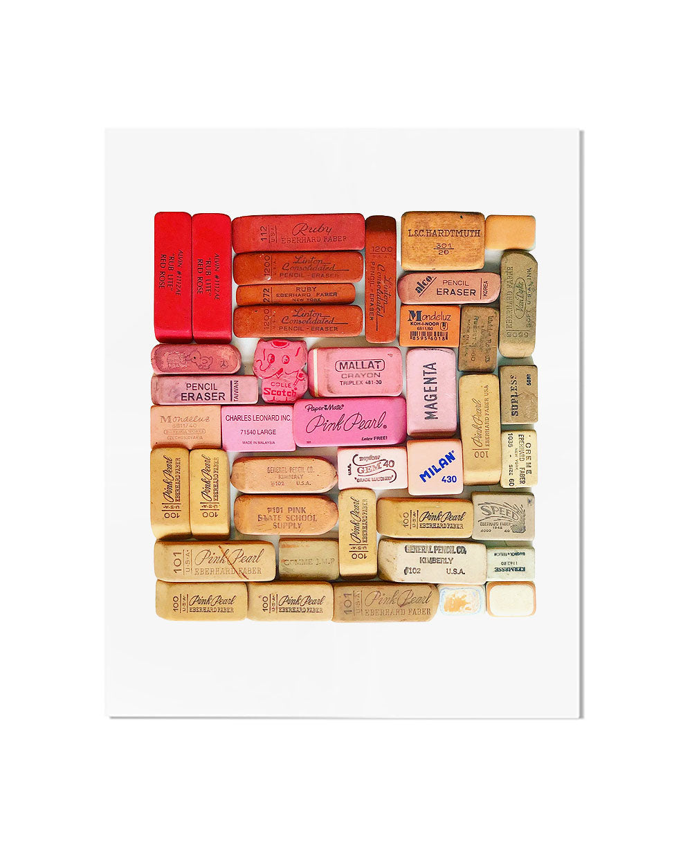 Eraser Arrangement Art Print - Warm Tones (8.5" x 11")-Lisa Congdon-Strange Ways
