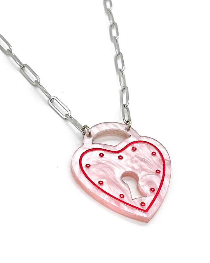 All Locked Up Heart Necklace-Foolish Fetish-Strange Ways