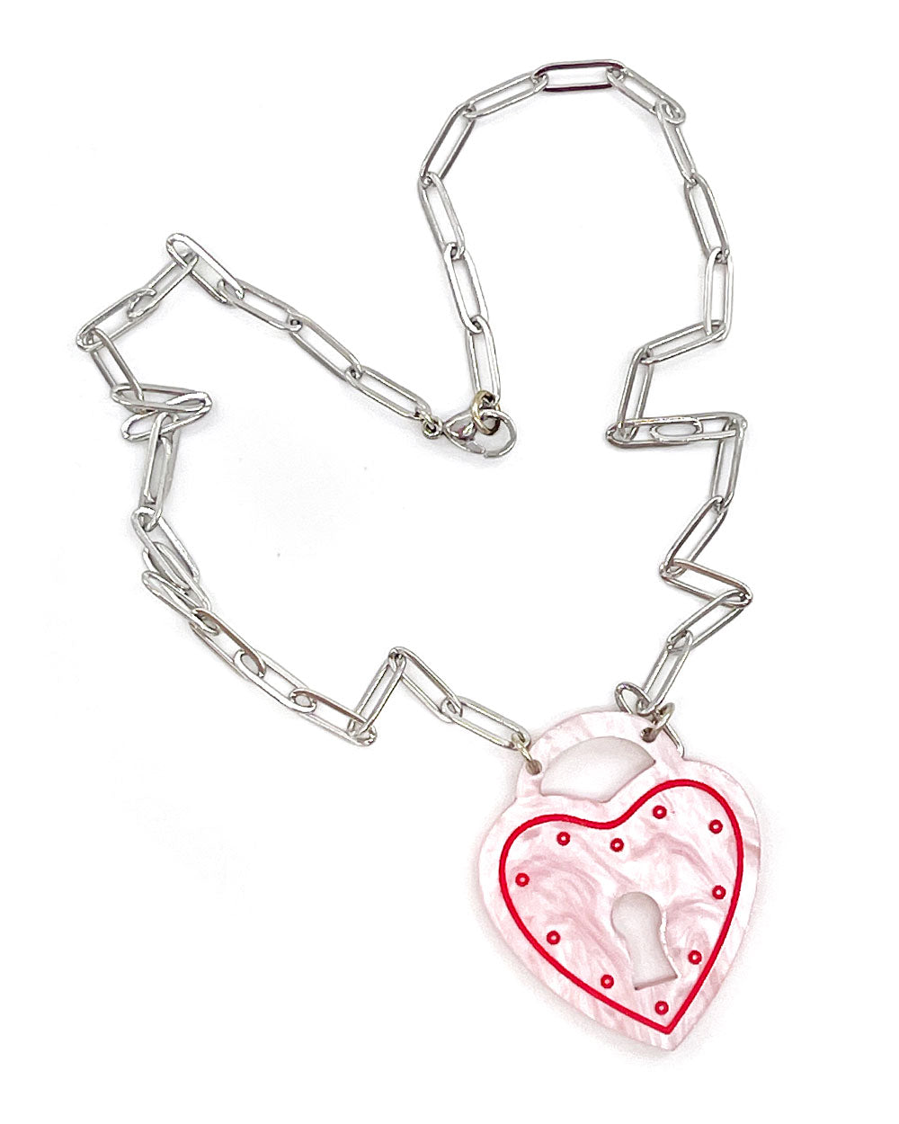 All Locked Up Heart Necklace-Foolish Fetish-Strange Ways