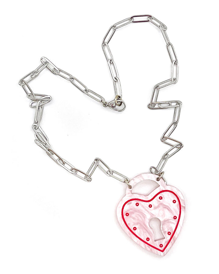 All Locked Up Heart Necklace-Foolish Fetish-Strange Ways