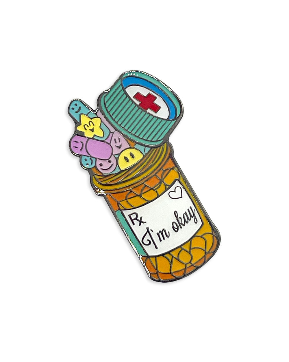 I'm Okay Prescription Pill Bottle Pin-Silver Sprocket-Strange Ways