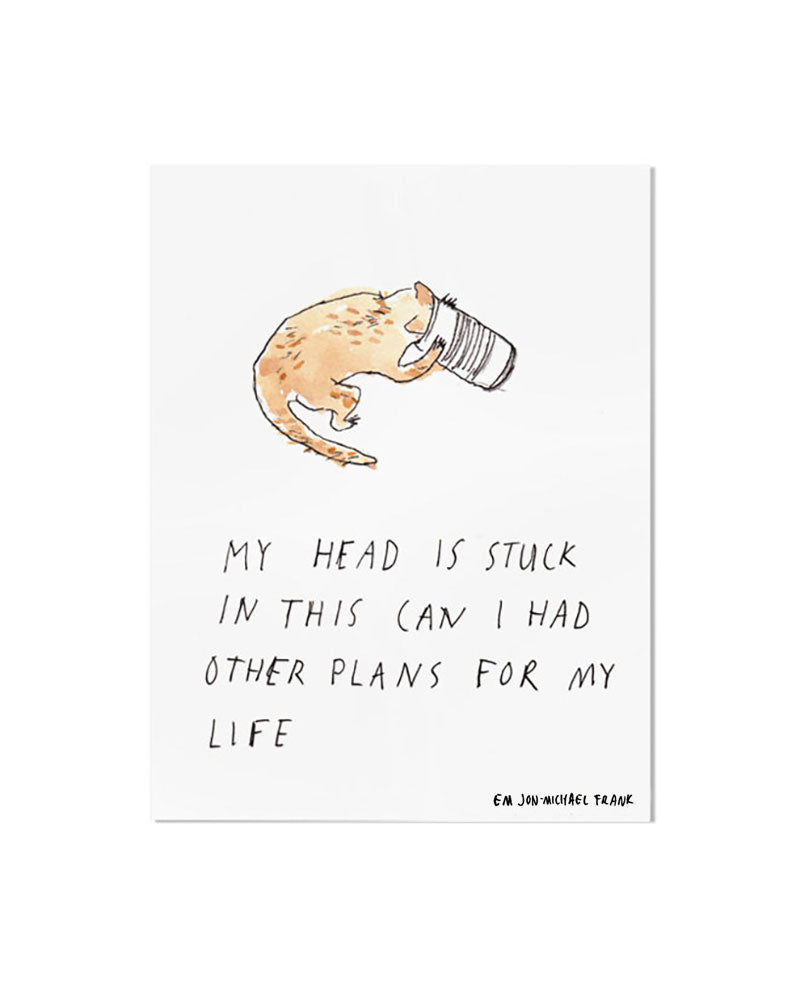 Can Cat Art Print (8" x 10")-Em Jon-Michael Frank-Strange Ways