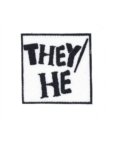 They / He Small Fabric Patch