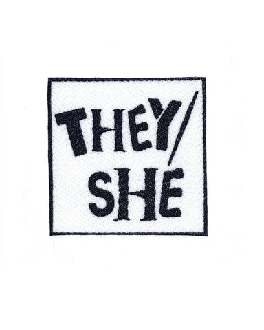 They / She Small Fabric Patch