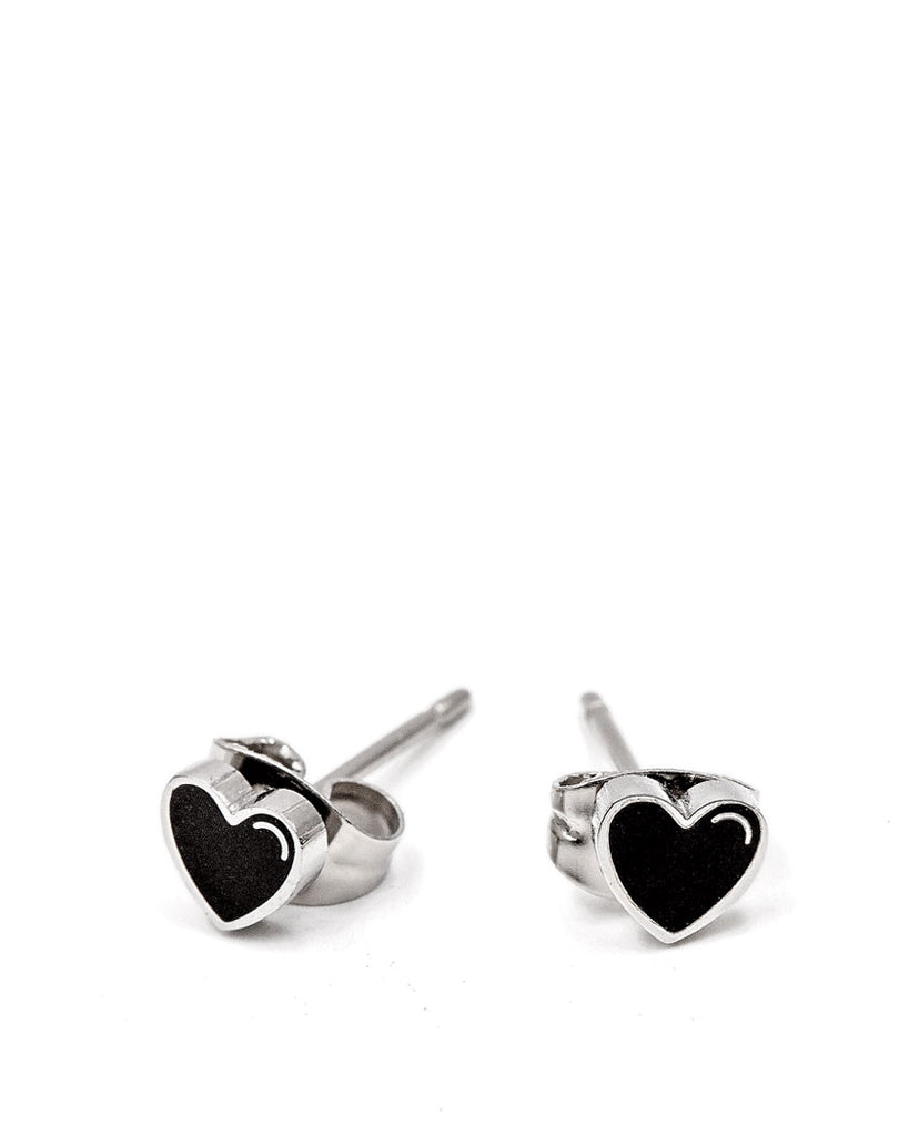 Black Heart Micro Stud Earrings-These Are Things-Strange Ways