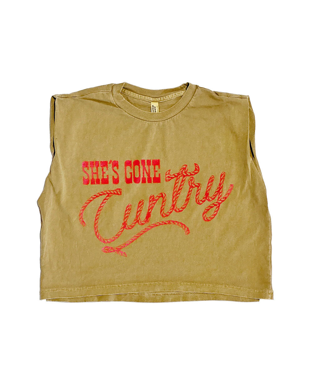 She's Gone Cuntry Muscle Crop Top-AR-T's-Strange Ways