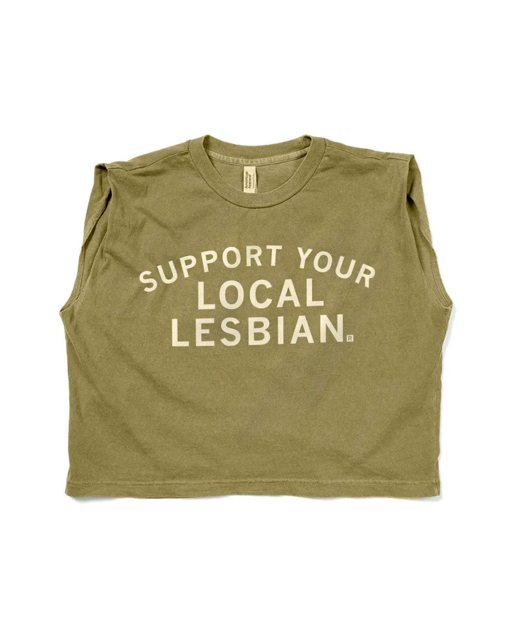 Support Your Local Lesbian Muscle Crop Top-RAYGUN-Strange Ways