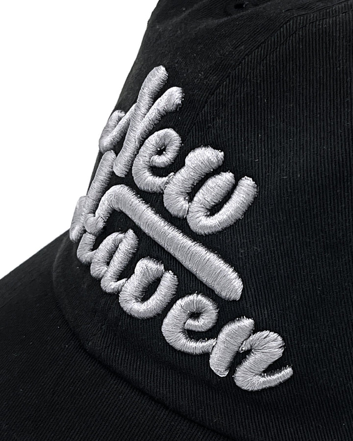 New Haven Puff Embroidered Dad Hat - Black-Strange Ways-Strange Ways