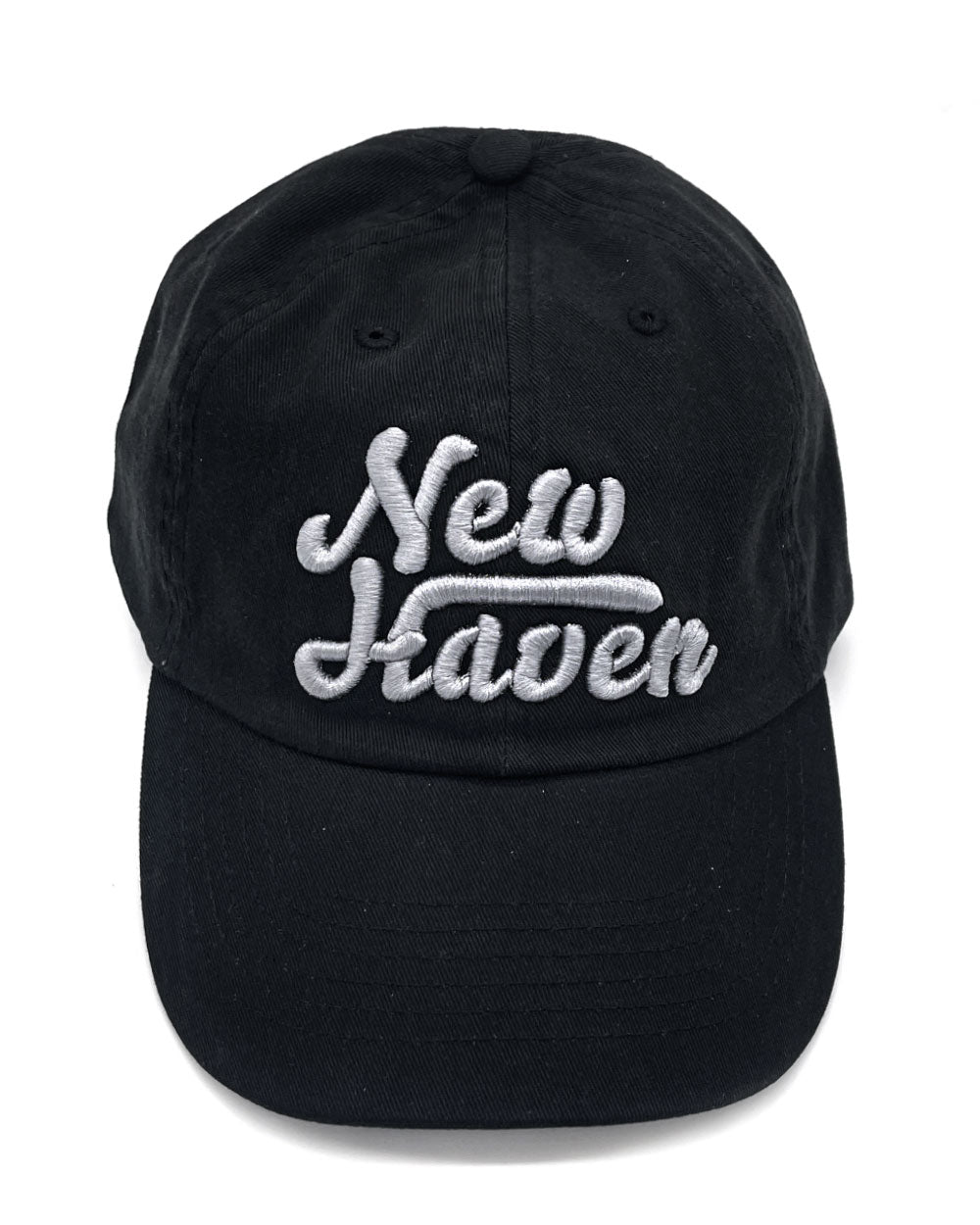 New Haven Puff Embroidered Dad Hat - Black-Strange Ways-Strange Ways