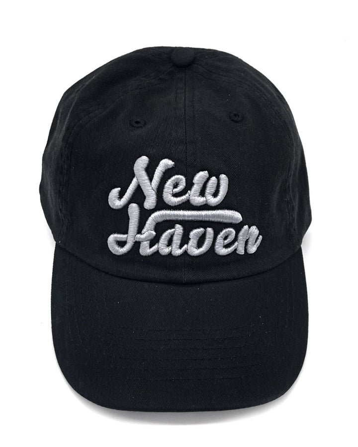 New Haven Puff Embroidered Dad Hat - Black-Strange Ways-Strange Ways