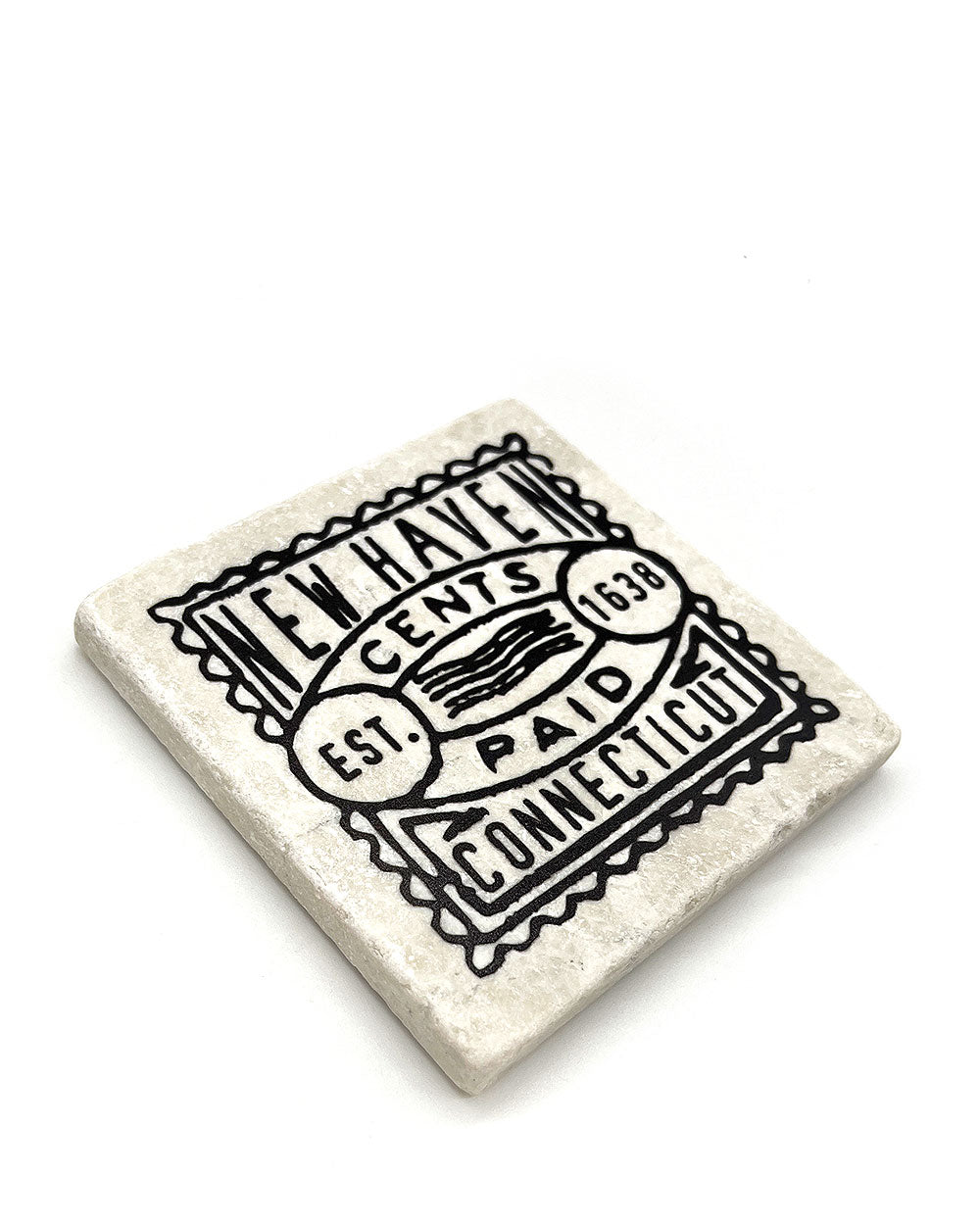 New Haven Connecticut Stamp Coaster-Strange Ways-Strange Ways