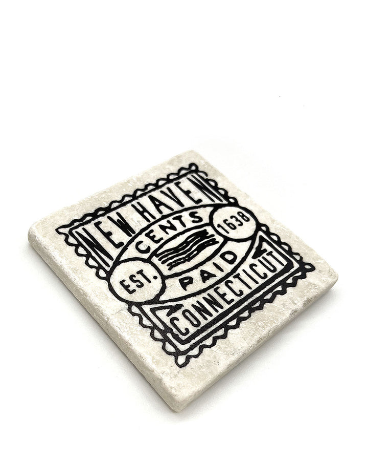 New Haven Connecticut Stamp Coaster-Strange Ways-Strange Ways