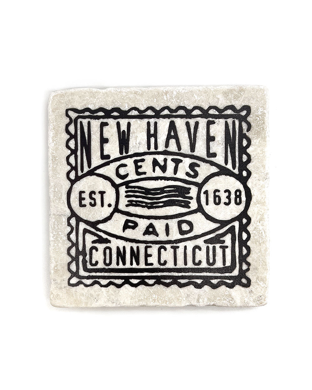 New Haven Connecticut Stamp Coaster-Strange Ways-Strange Ways