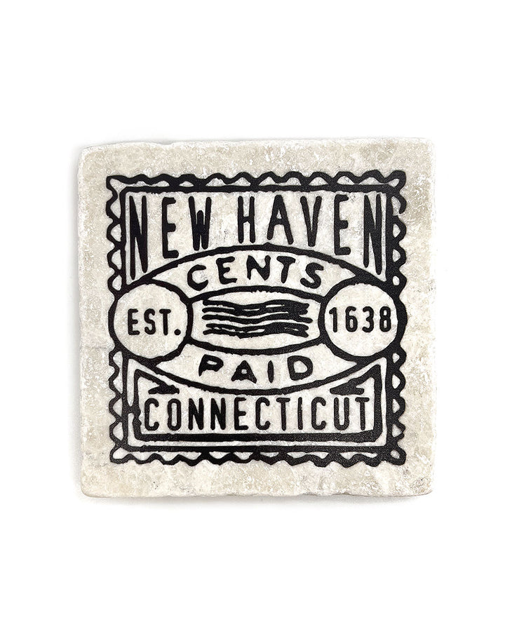 New Haven Connecticut Stamp Coaster-Strange Ways-Strange Ways