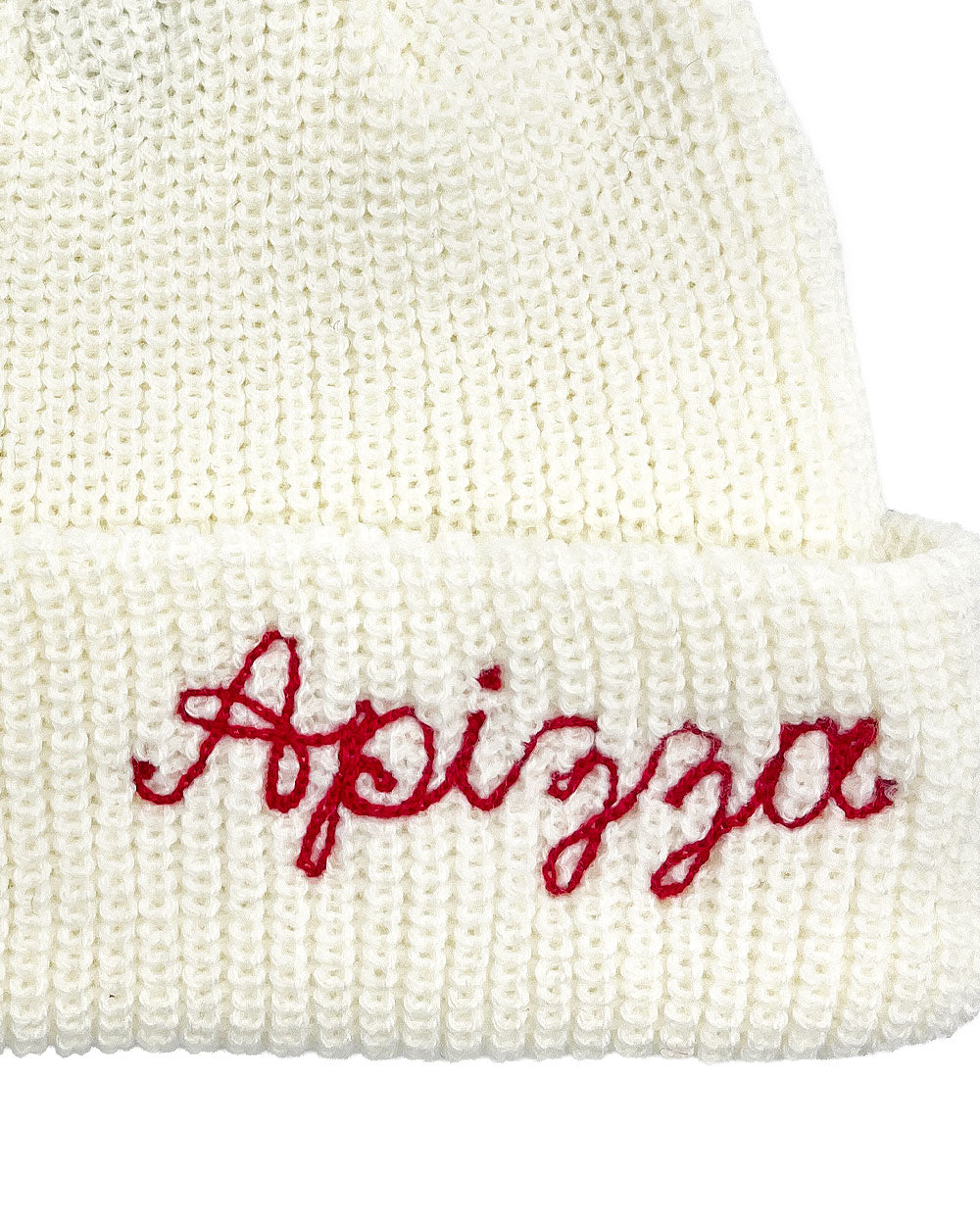 Apizza Chainstitched Fisherman Beanie - White (Limited Edition)-Strange Ways-Strange Ways