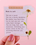 Note To Self Motivational Sticker - Flower-Little Woman Goods-Strange Ways