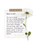 Note To Self Motivational Sticker - Flower-Little Woman Goods-Strange Ways