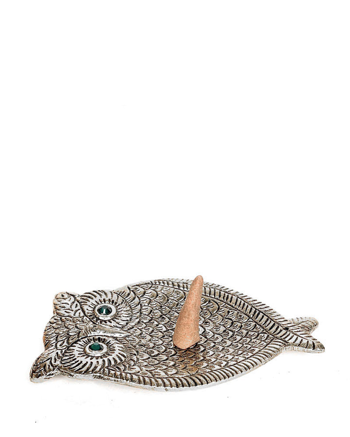 Owl Incense Burner - Silver (Stick or Cone)-Artschatz-Strange Ways