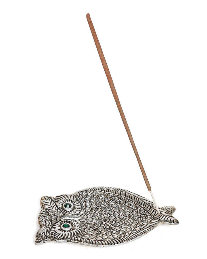 Owl Incense Burner - Silver (Stick or Cone)-Artschatz-Strange Ways
