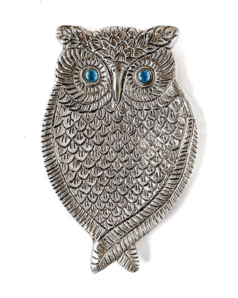 Owl Incense Burner - Silver (Stick or Cone)-Artschatz-Strange Ways