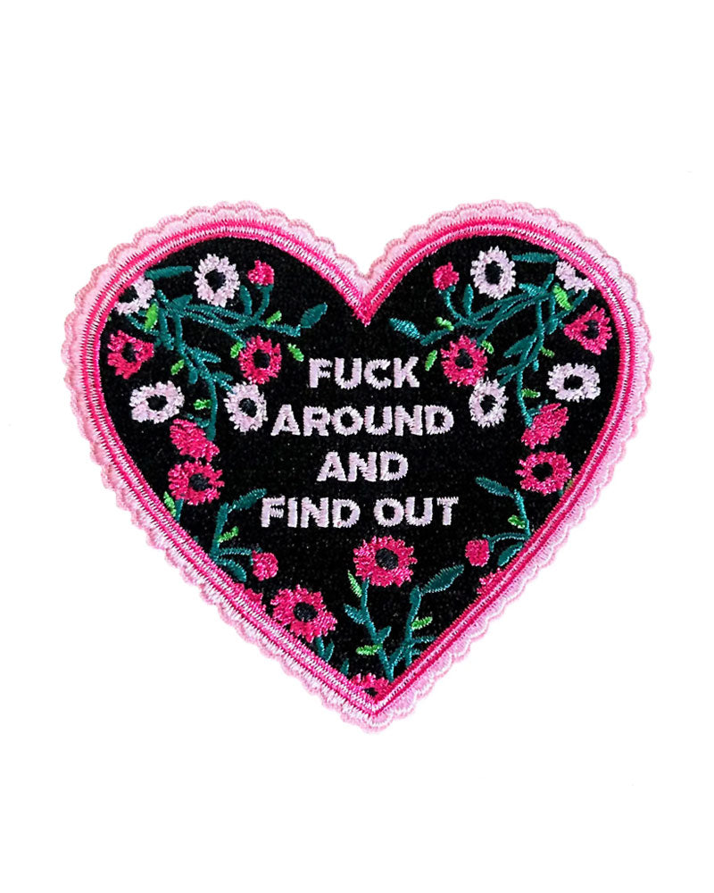 Fuck Around And Find Out Heart Patch-Groovy Things Co.-Strange Ways