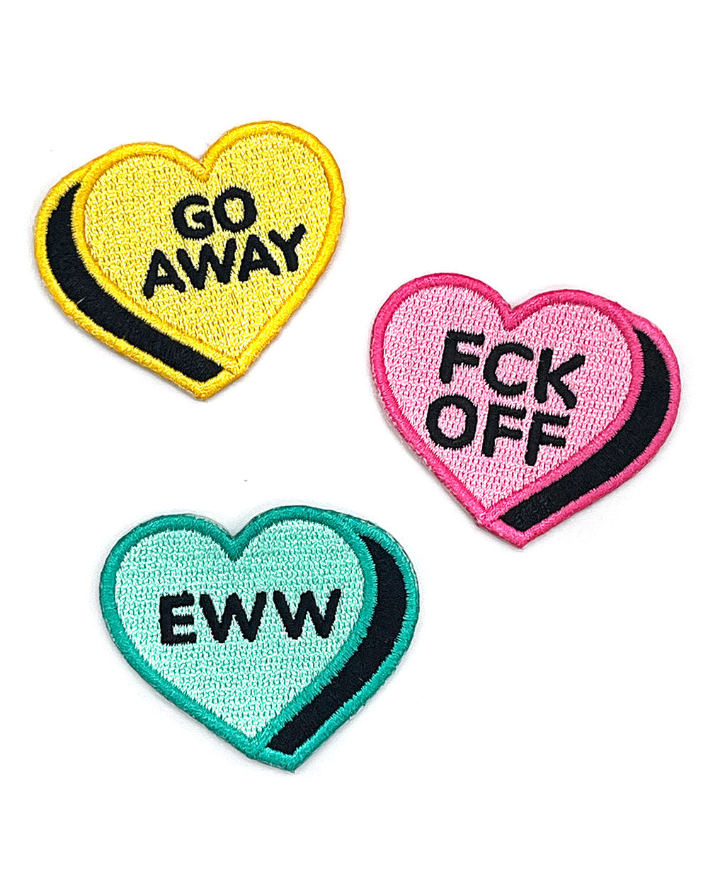 Not So Sweathearts Patches (Set of 3)-FootClothes-Strange Ways