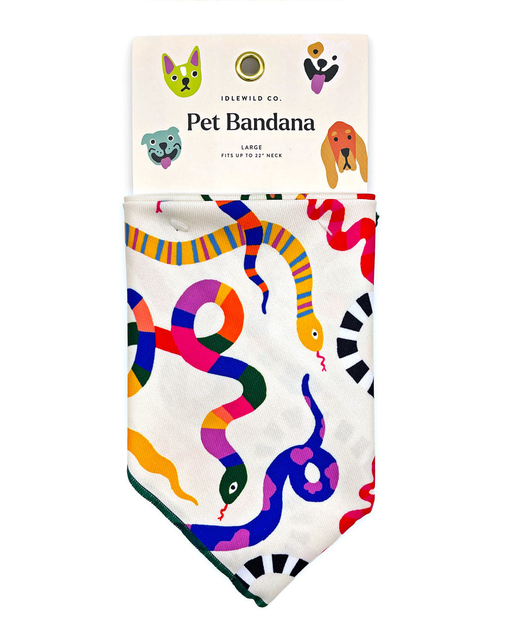 Colorful Snakes Large Pet Bandana-Idlewild Co.-Strange Ways