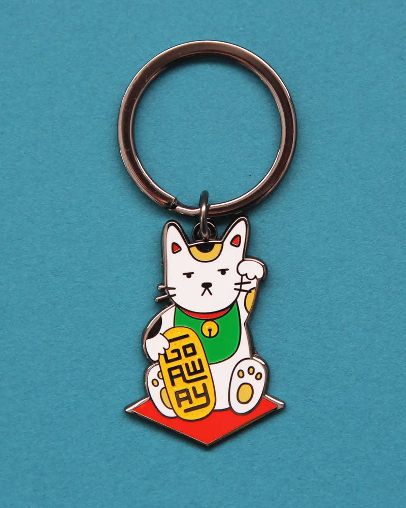 Go Away Maneki Neko Cat Cat Keychain / Collar Tag-JaneLi.co-Strange Ways