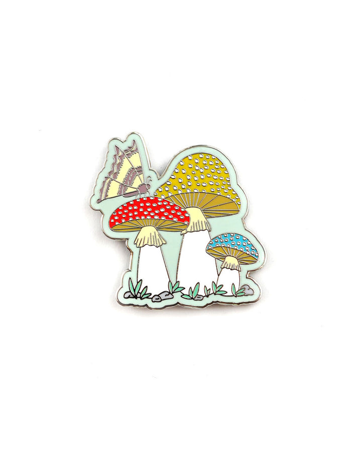 Moth & Mushrooms Pin-Lucky Sardine-Strange Ways