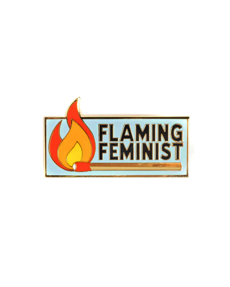 Flaming Feminist Pin (Fundraiser)-Dissent Pins-Strange Ways