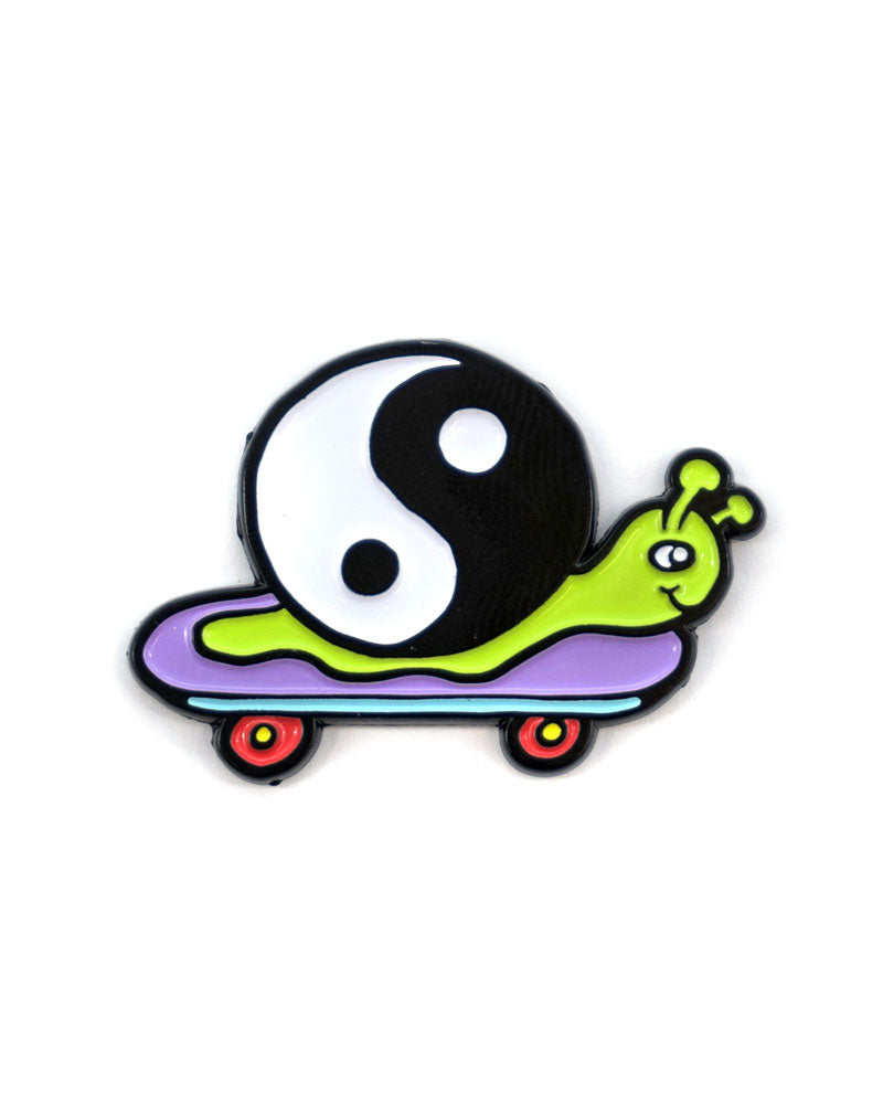 Yin Yang Snail Skateboard Pin-Wokeface-Strange Ways
