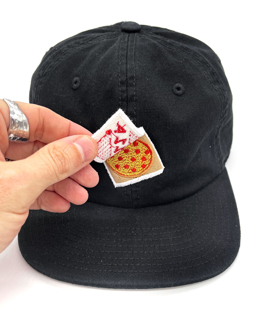 The Whole Pizza Dad Hat - Black (Liftable Design!)-Crewel and Unusual-Strange Ways