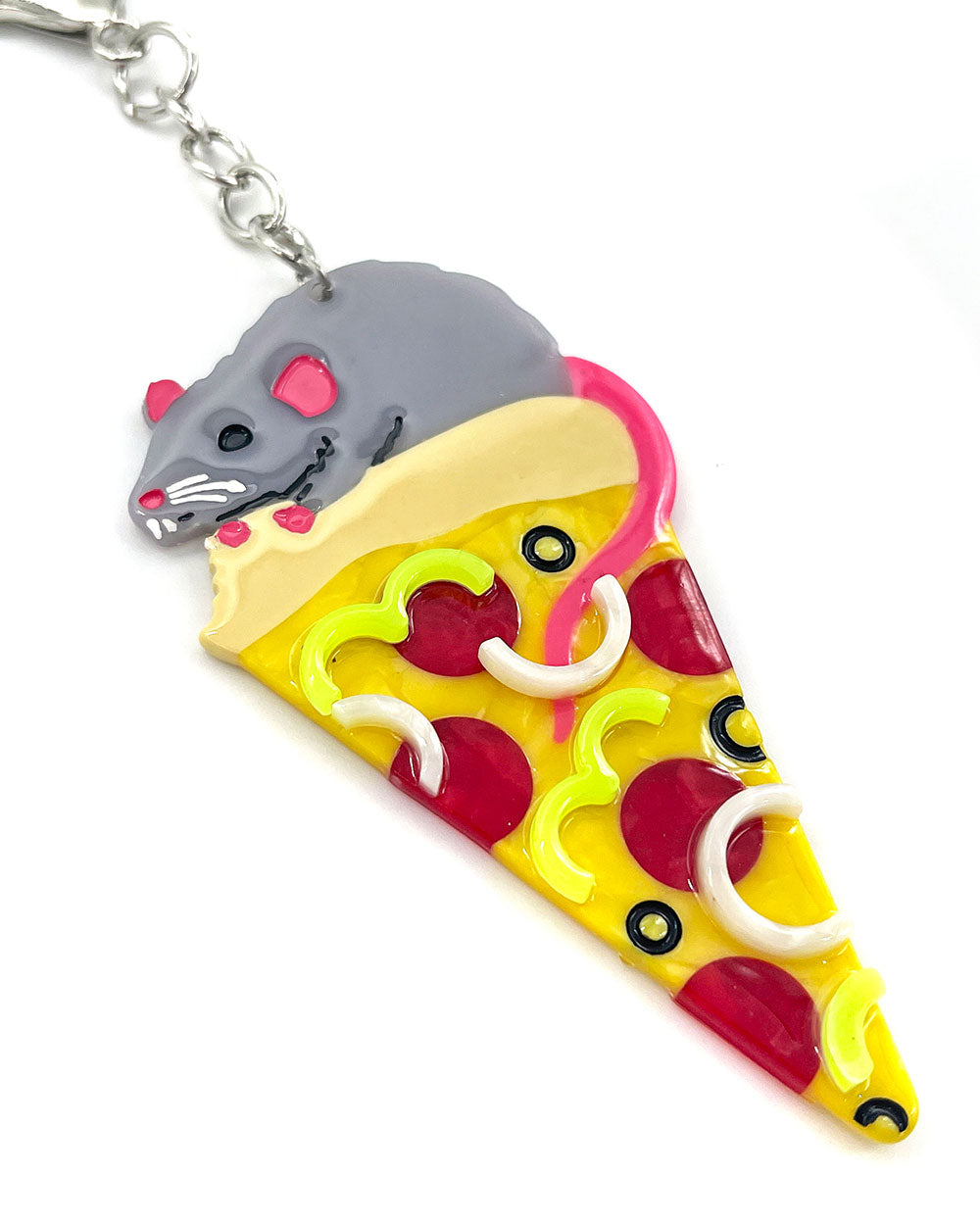 Pizza Rat Bag Charm Keychain-The Peach Fuzz-Strange Ways