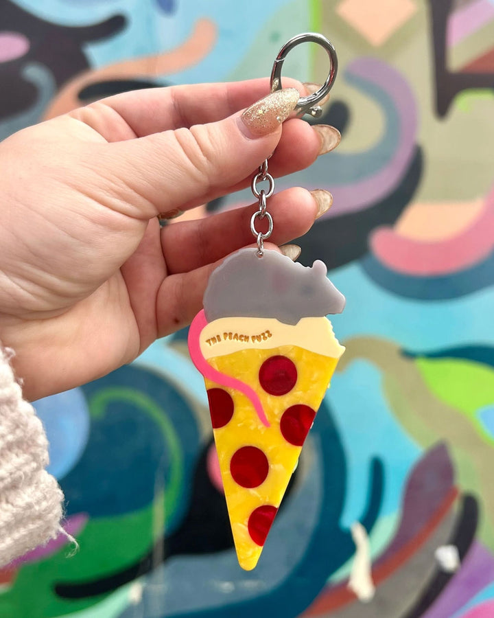 Pizza Rat Bag Charm Keychain-The Peach Fuzz-Strange Ways
