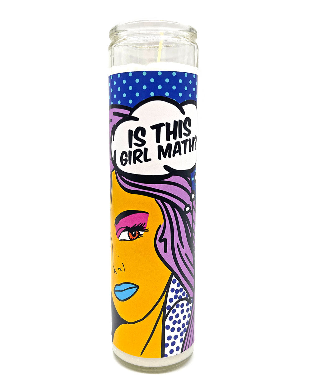 Is This Girl Math? Pop Art Prayer Candle (Unscented)-BOBBYK-Strange Ways