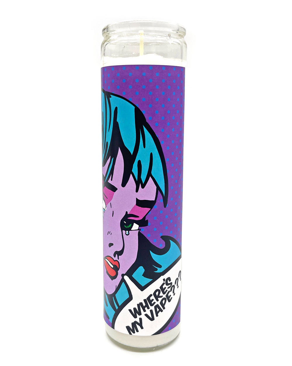 Where's My Vape? Pop Art Prayer Candle (Unscented)-BOBBYK-Strange Ways