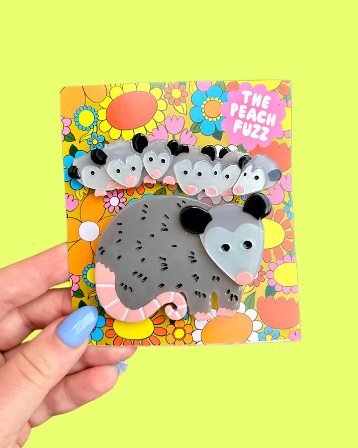 Possum Family Hair Clips (Set of 2)-The Peach Fuzz-Strange Ways