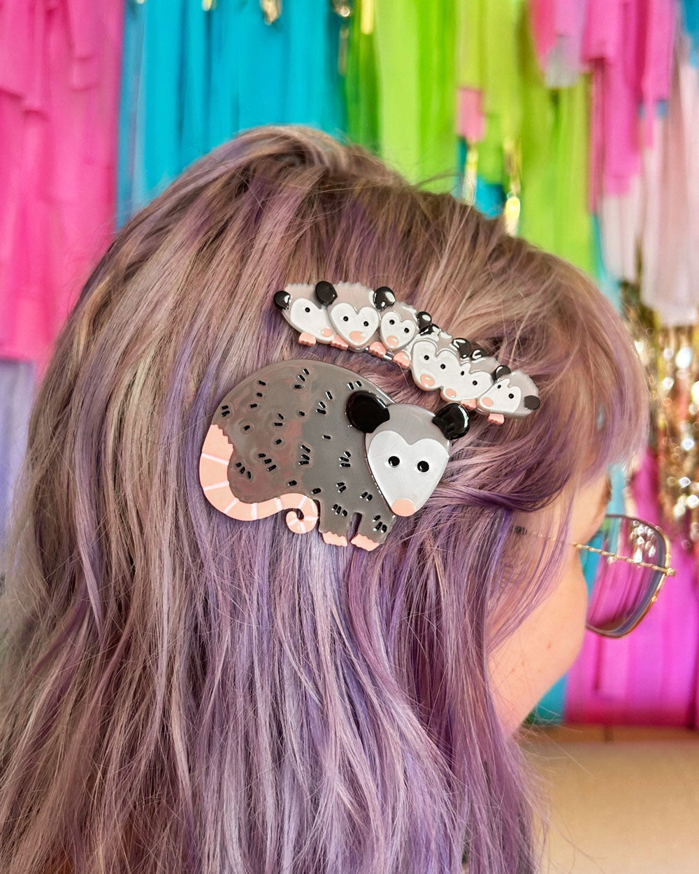 Possum Family Hair Clips (Set of 2)-The Peach Fuzz-Strange Ways
