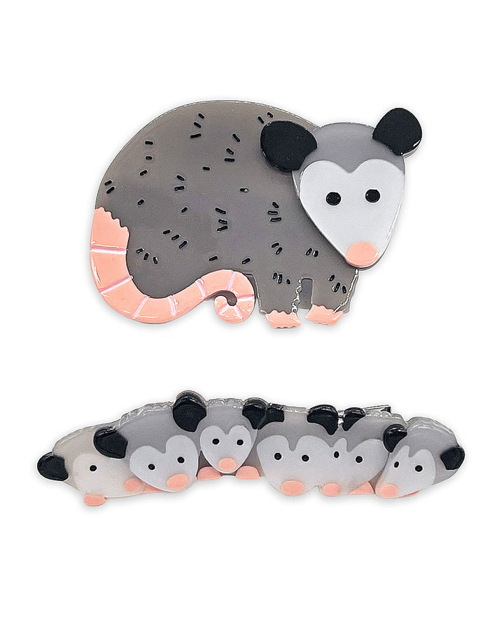 Possum Family Hair Clips (Set of 2)-The Peach Fuzz-Strange Ways
