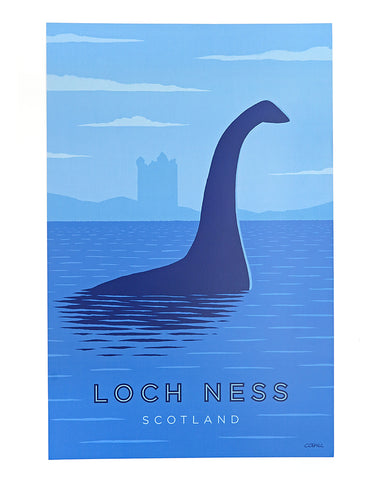 Loch Ness, Scotland Travel Poster Print (11" x 17")