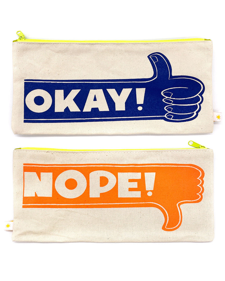 Okay! / Nope! Travel Pouch-Pier Six Press-Strange Ways