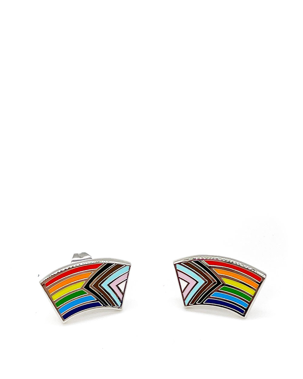 Progress Pride Flag Earrings (Fundraiser)-Dissent Pins-Strange Ways