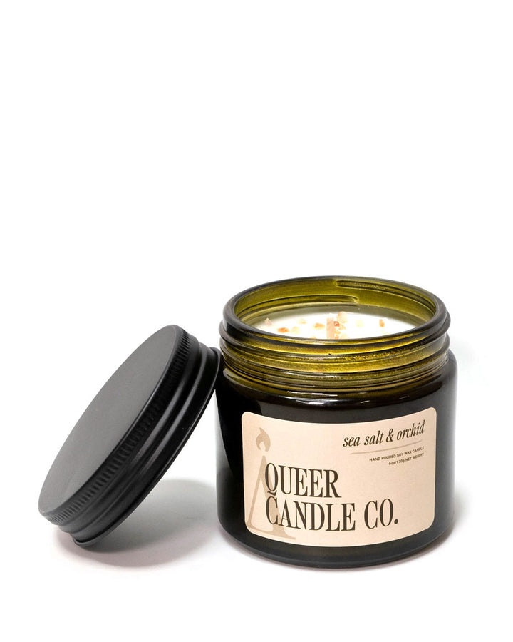 Sea Salt & Orchid Soy Candle (6oz)-Queer Candle Co.-Strange Ways